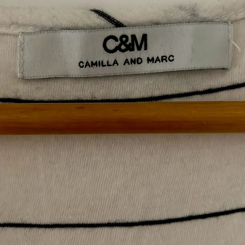 CAMILLA & MARC C&M LOGO RACERBACK LONG DRESS - NAVY & WHITE STRIPED - SIZE L - Picture 2 of 7